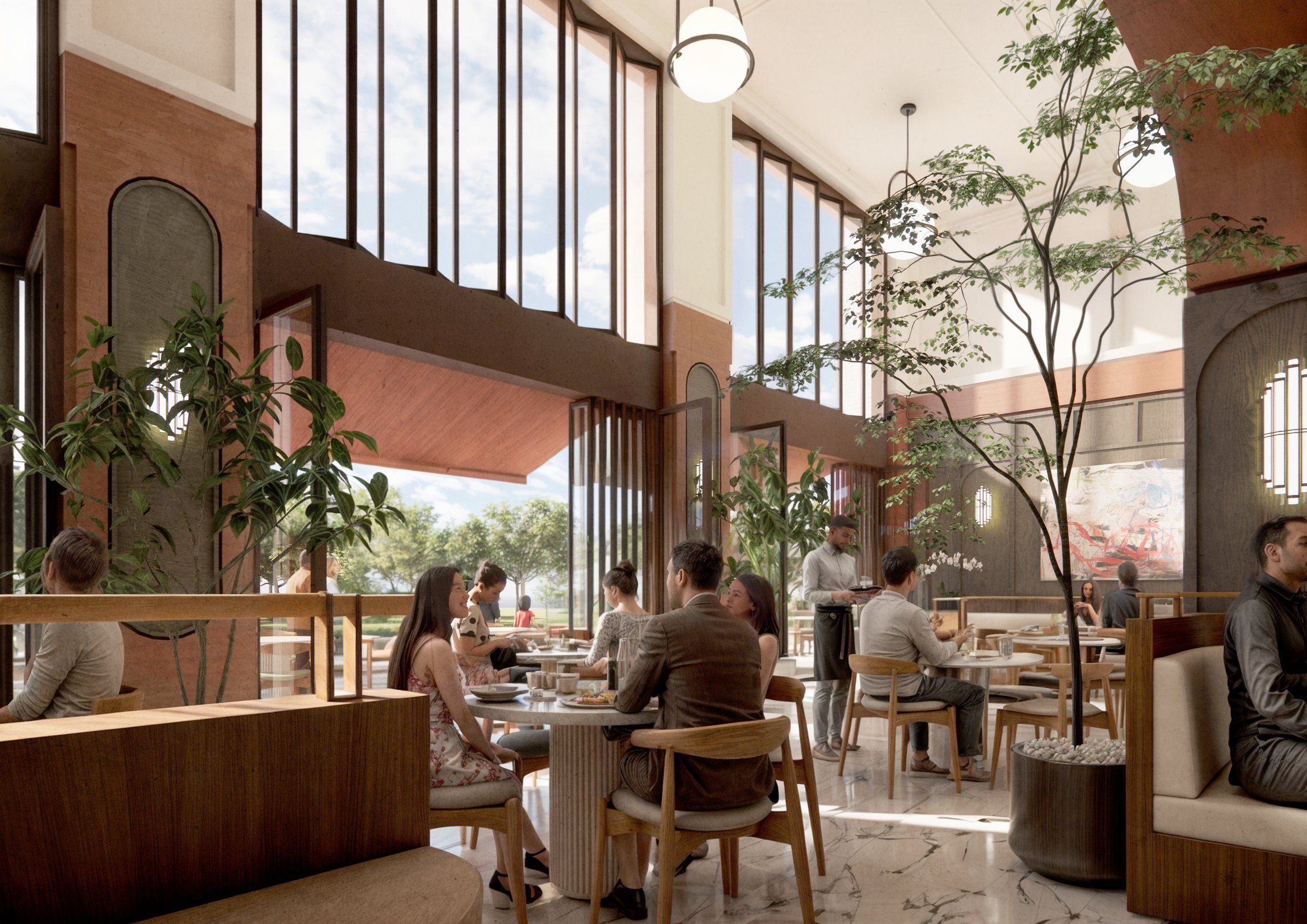 The interior of a new restaurant that spills out onto The Table 