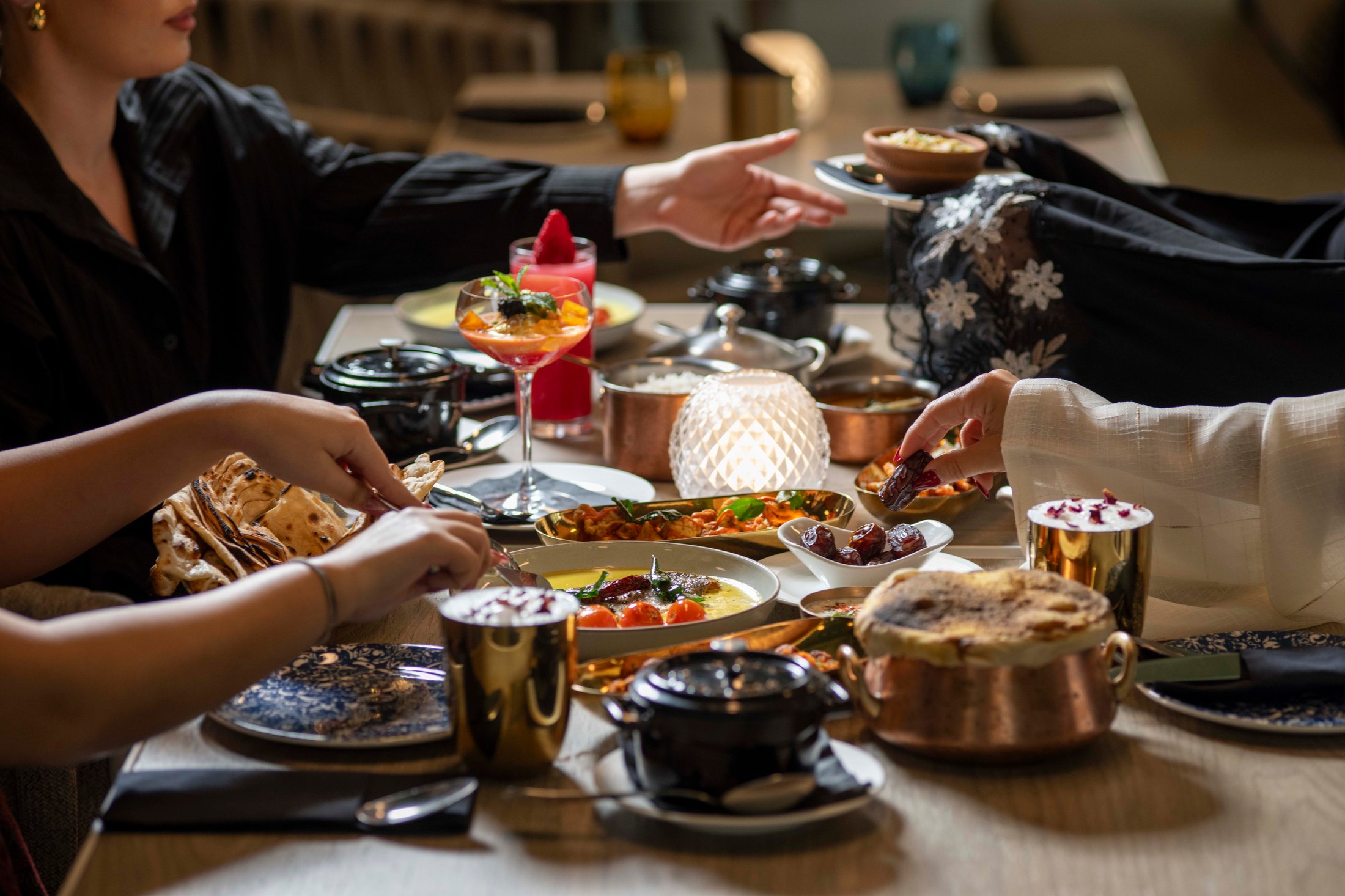 casual dining in a restaurant