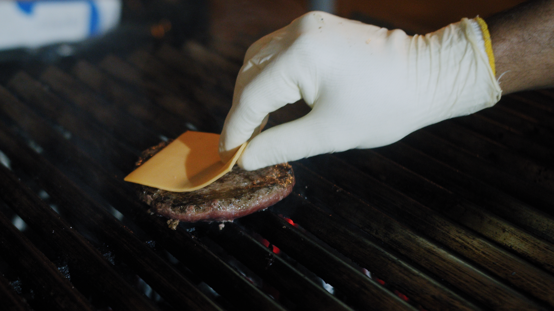 burger and cheese on bbq