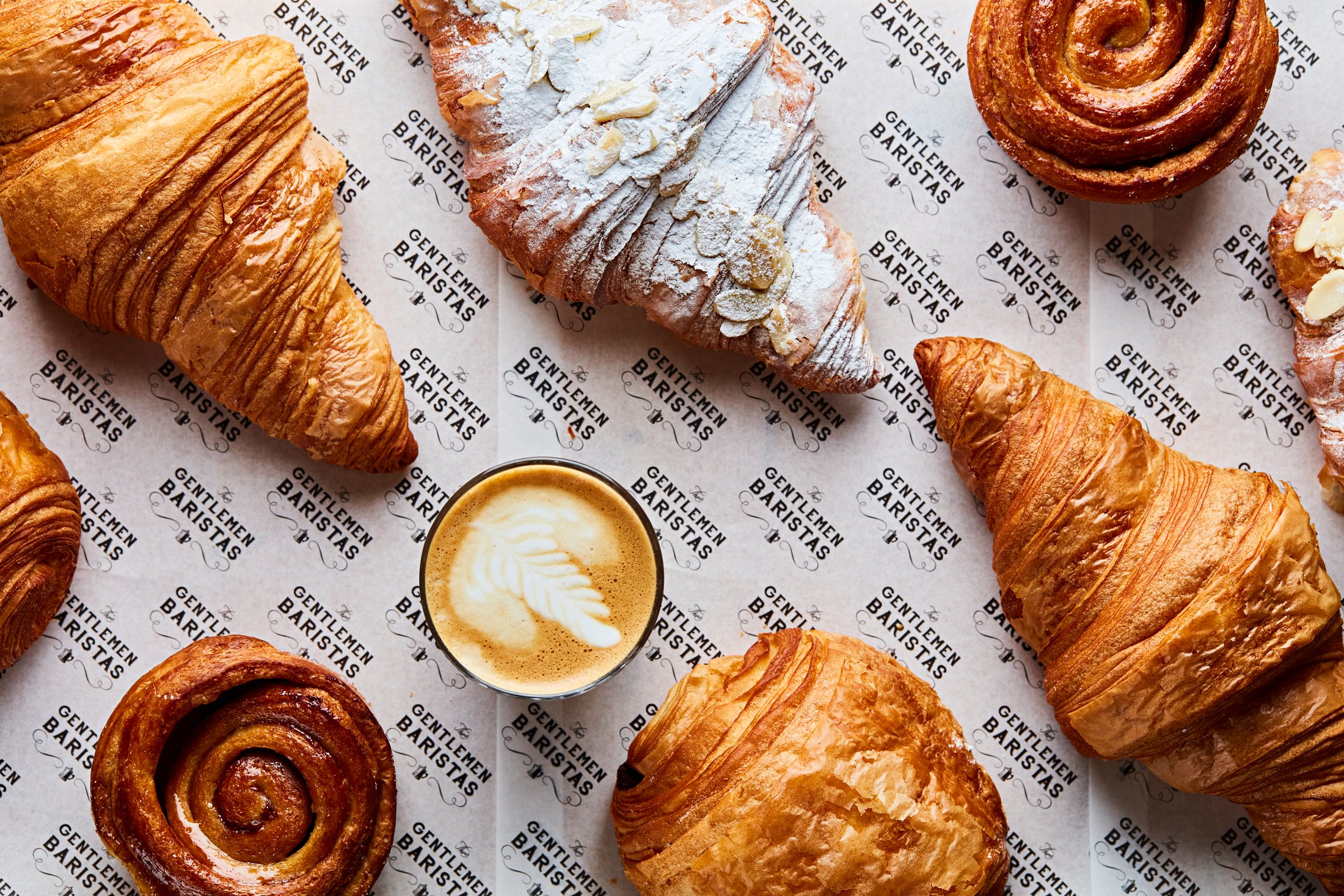 close up of pastries and coffee