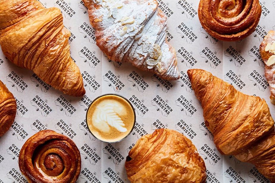 coffee and croissants pastries