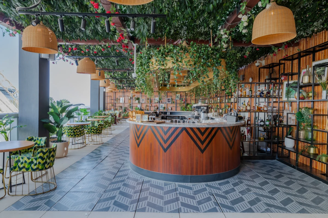 rooftop restaurant interior