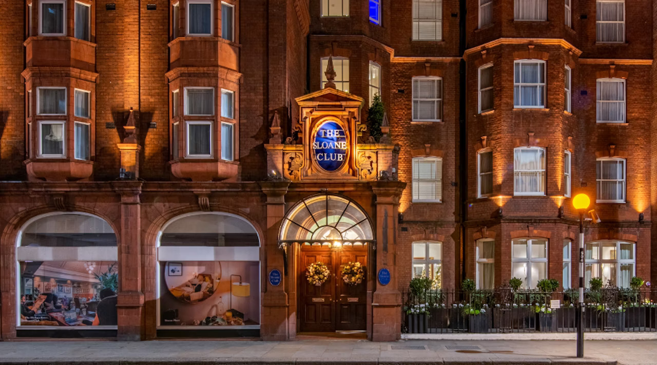 Exterior view of a private members club in Chelsea