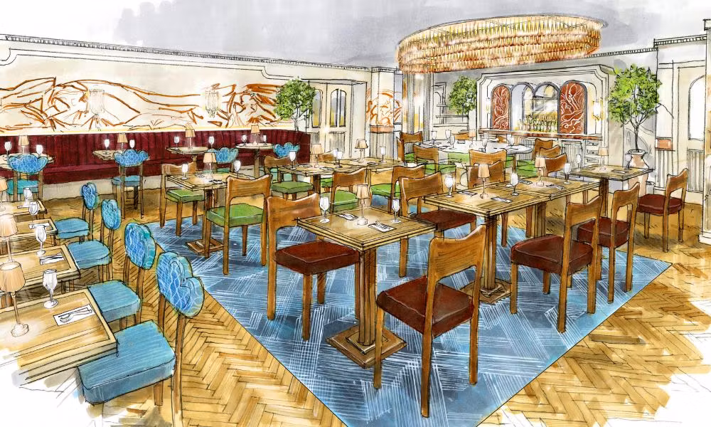 TGP International restaurant design for The Venus Room at The Sloane Club